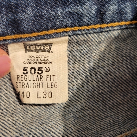 Vintage 80s Levi's 505 Made in USA Dark Pebble Wash Straight Leg Relaxed Jeans - Picture 7 of 8